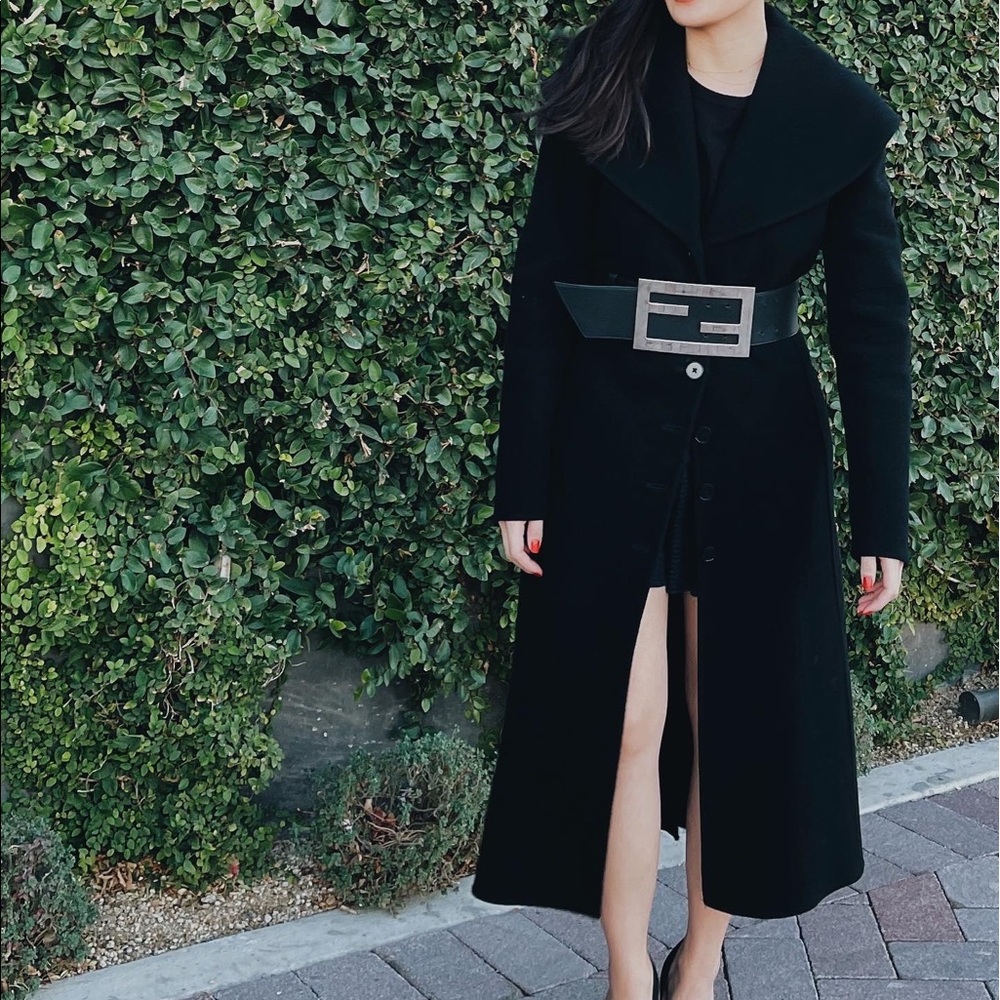 Black Fendi FF Buckle Belt